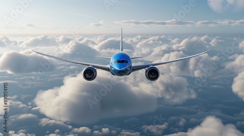 The Airplane Among Clouds photo