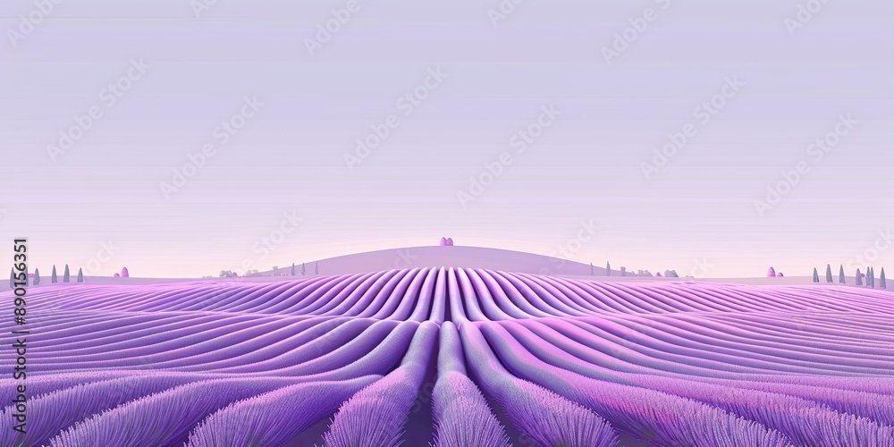 Lavender Fields Under a Soft Purple Sky Lavender Fields Under a Soft Purple Sky