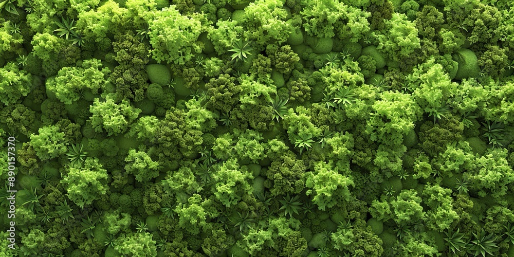 Lush Green Forest Canopy from Above Lush Green Forest Canopy from Above