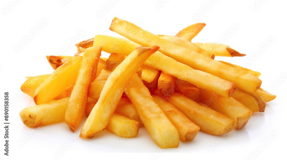 pile of golden French fries fast food isolated on white background pile of golden French fries fast food isolated on white background