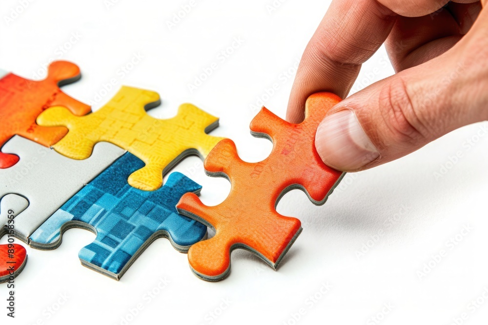 illustration of a person putting together a jigsaw puzzle illustration of a person putting together a jigsaw puzzle