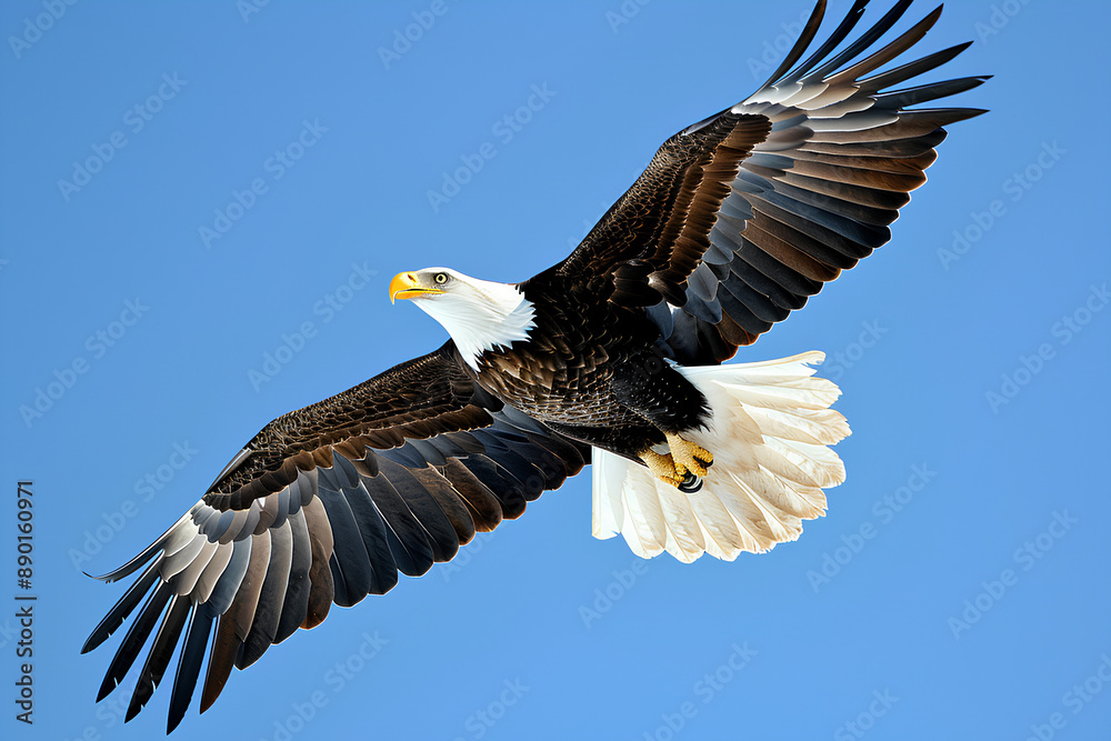 Obraz premium Bald eagles are flying in the sky