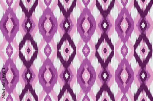 Ikat abstract. Seamless geometric pattern in tribal, folk embroidery style. Aztec geometric art ornament print.Design for carpet, wallpaper, clothing, wrapping, fabric, cover, textile.
