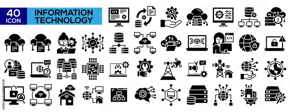 Information Technology Glyph Icon Collection Information Technology Glyph Icon Collection