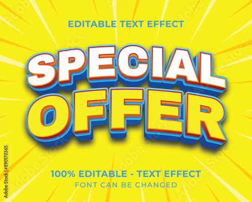 special offer 3d text effect with yellow backgound