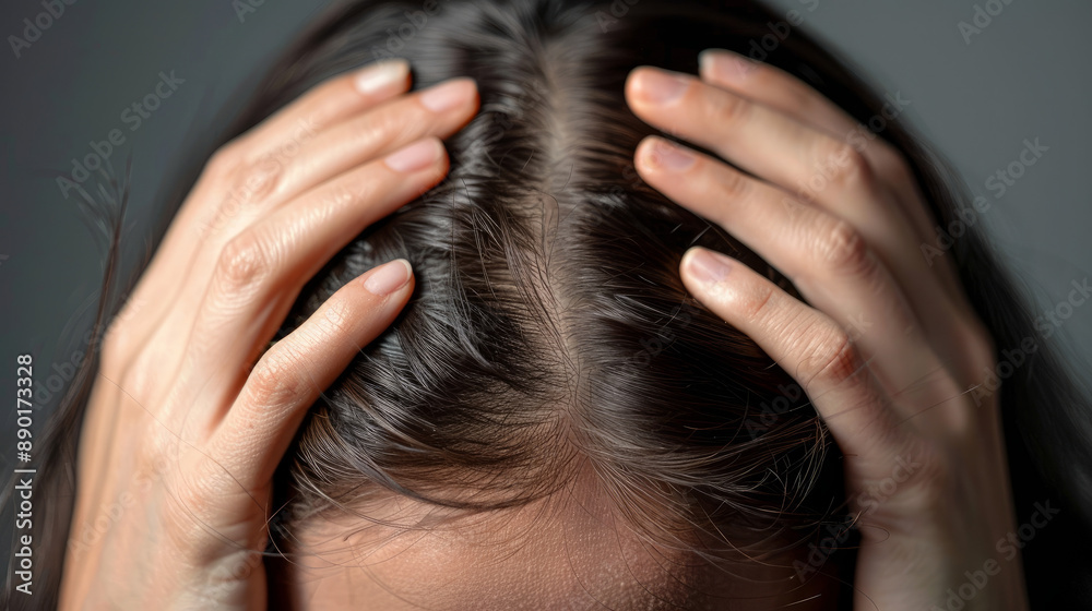 Naklejka premium Hair loss is a major concern, affecting many people daily. It's a serious issue that requires attention.