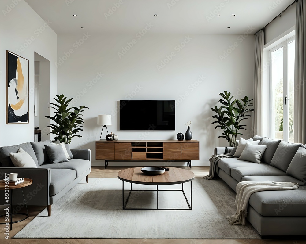 Fototapeta premium professional photography of a living room with a very minimalist style