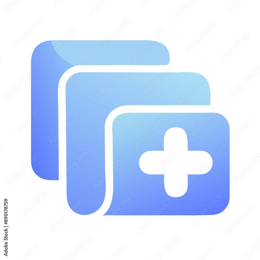Medical Records blue gradient vector icon Medical Records blue gradient vector icon