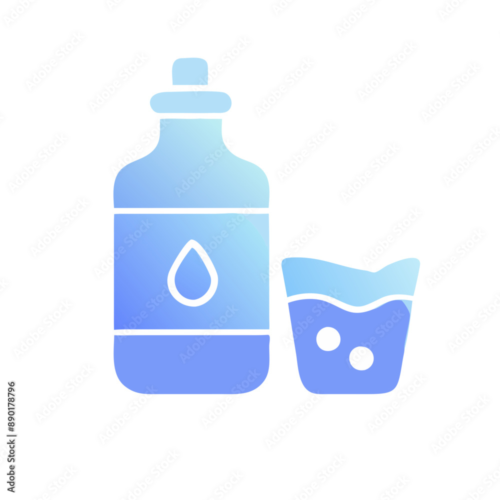 Pet Hydration blue gradient vector icon Pet Hydration blue gradient vector icon
