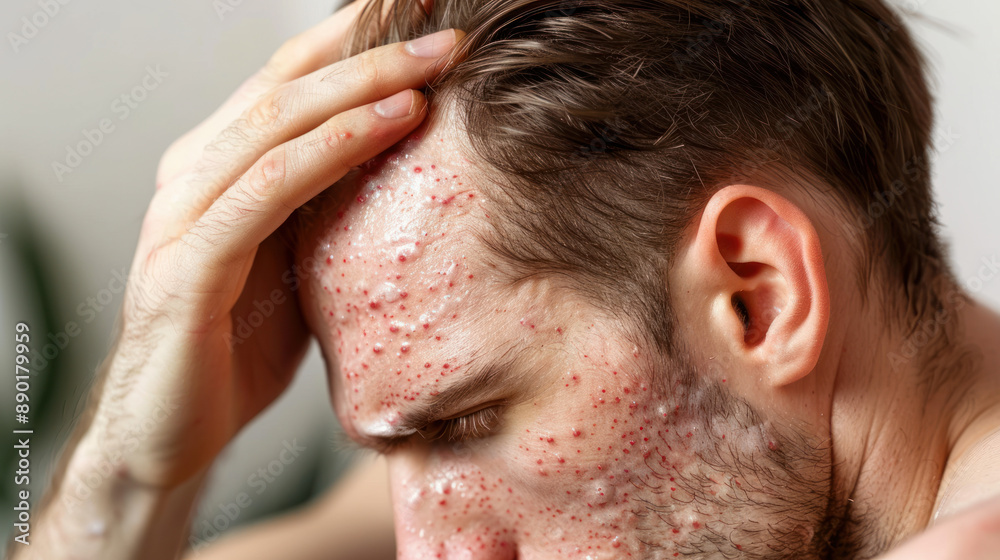 Seborrhoeic dermatitis is a skin condition that causes red, scaly patches on the scalp, face, and chest. It can be treated with medicated shampoos and creams. Seborrhoeic dermatitis is a skin condition that causes red, scaly patches on the scalp, face, and chest. It can be treated with medicated shampoos and creams.