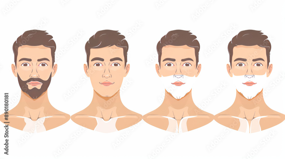 Shaving and hair removal icons. Shows what skin looks like before and after shaving or hair removal. Shaving and hair removal icons. Shows what skin looks like before and after shaving or hair removal.