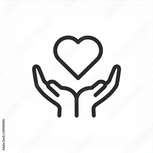 hand holding heart icon