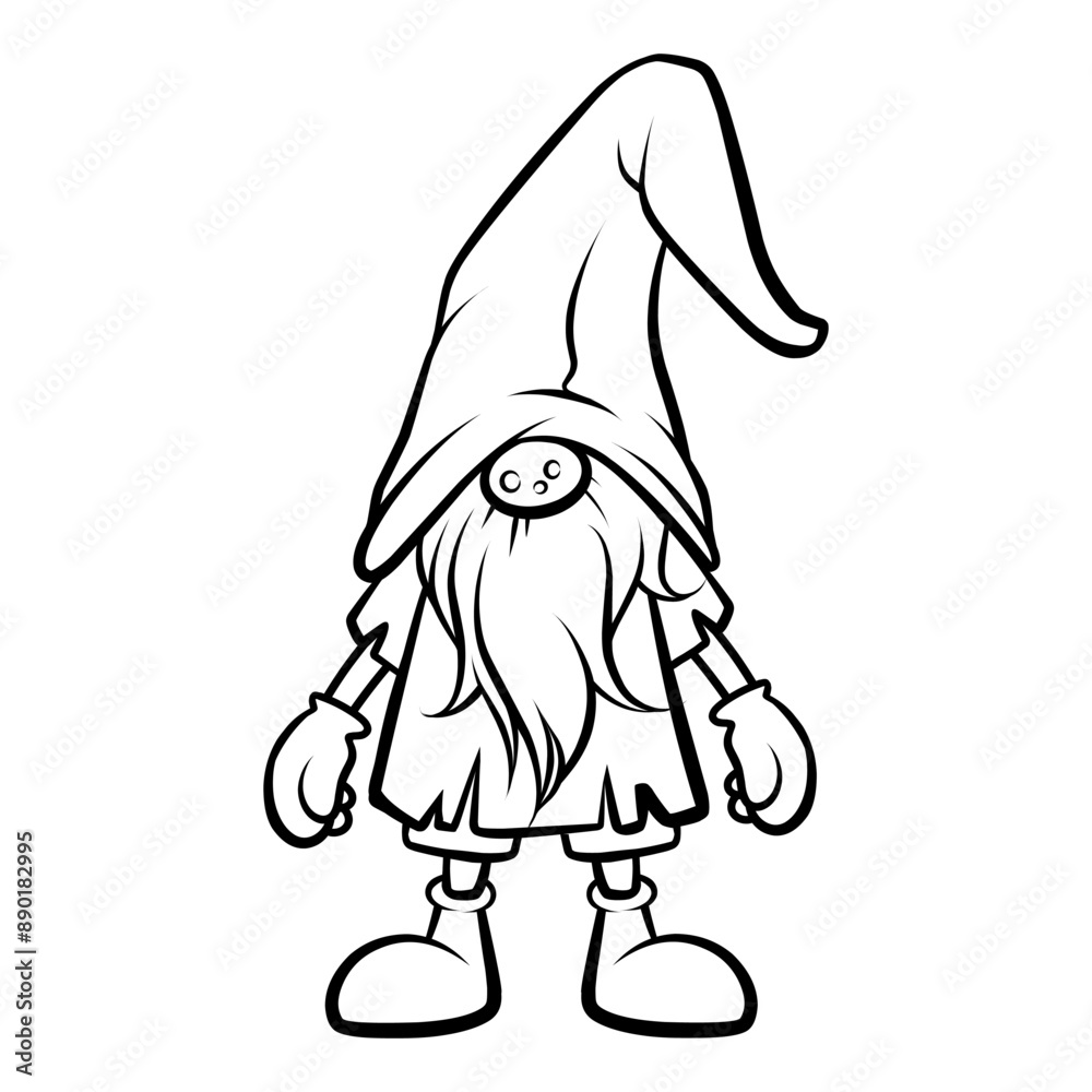 gnome drawing with black lines on a white background