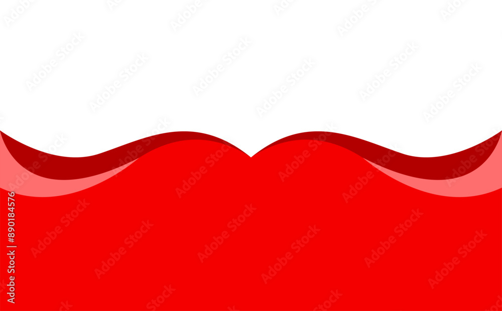red wave stripe for banner, wave graphic for corner border, wave curve for bottom poster and card
