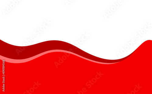 red wave stripe for banner, wave graphic for corner border, wave curve for bottom poster and card