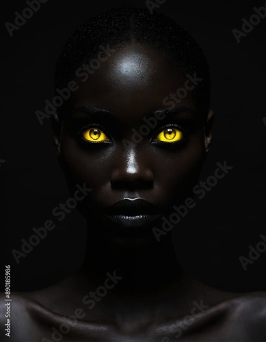 Yellow eyes in the dark night