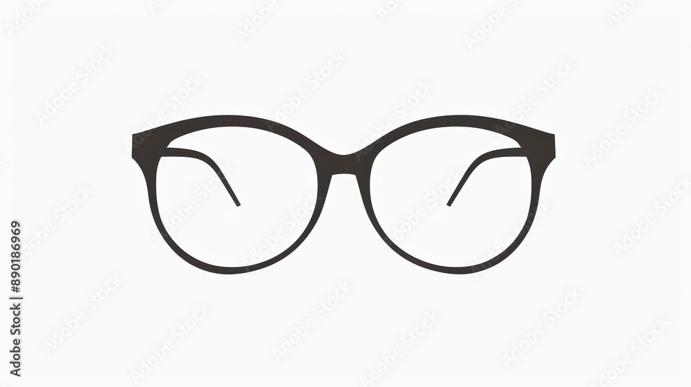 A simple illustration of a single pair of glasses in the middle of a picture, which is a symbol of art. Dynamic on a clean white background. A simple illustration of a single pair of glasses in the middle of a picture, which is a symbol of art. Dynamic on a clean white background.