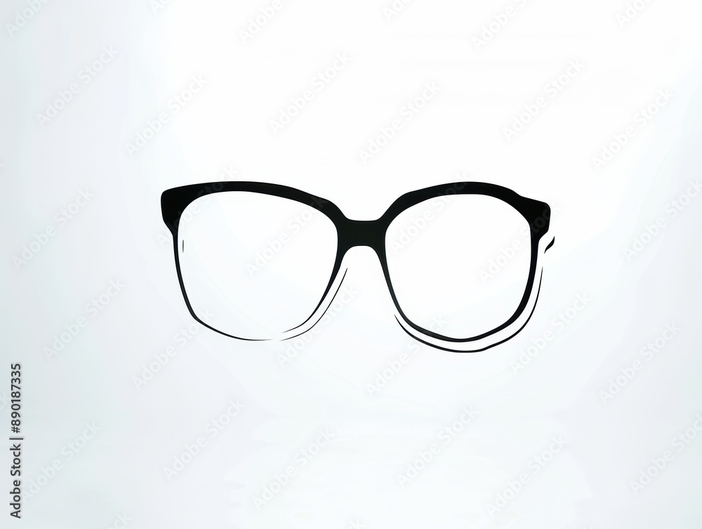 A simple illustration of a single pair of glasses in the middle of a picture, which is a symbol of art. Dynamic on a clean white background. A simple illustration of a single pair of glasses in the middle of a picture, which is a symbol of art. Dynamic on a clean white background.