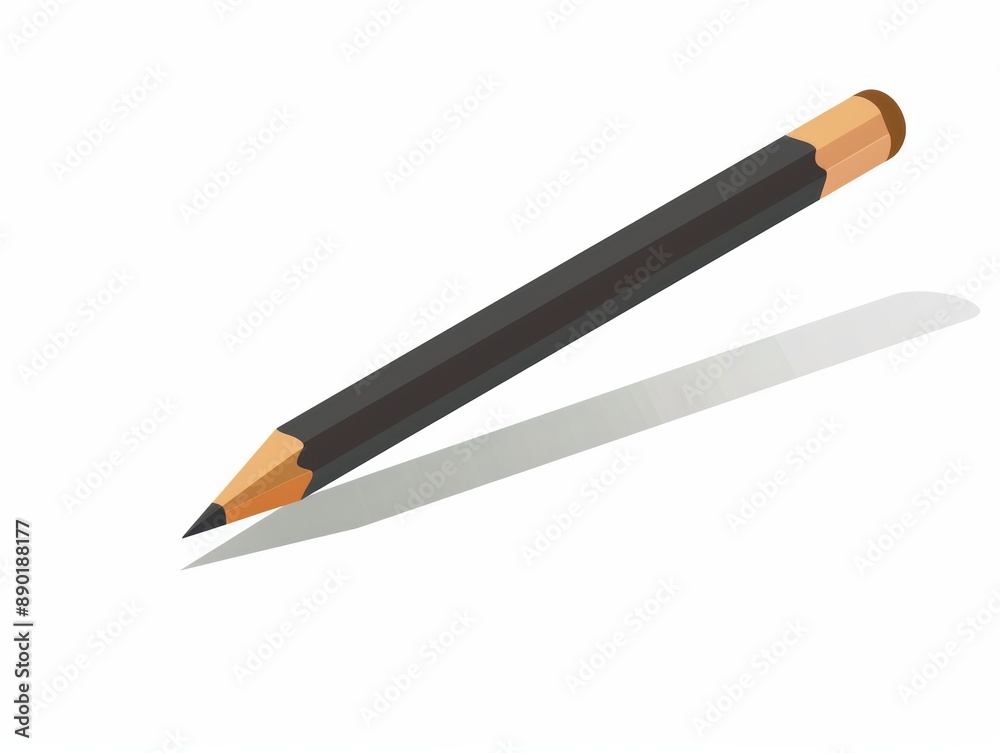 A simple illustration of a single pencil in the middle of a picture, which is a symbol of art. Dynamic on a clean white background. A simple illustration of a single pencil in the middle of a picture, which is a symbol of art. Dynamic on a clean white background.