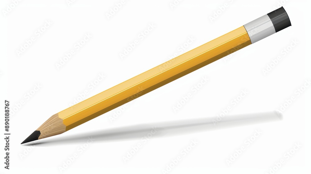 A simple illustration of a single pencil in the middle of a picture, which is a symbol of art. Dynamic on a clean white background. A simple illustration of a single pencil in the middle of a picture, which is a symbol of art. Dynamic on a clean white background.