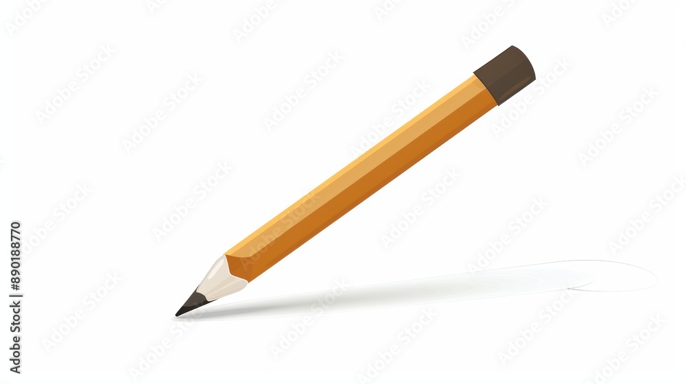 A simple illustration of a single pencil in the middle of a picture, which is a symbol of art. Dynamic on a clean white background. A simple illustration of a single pencil in the middle of a picture, which is a symbol of art. Dynamic on a clean white background.