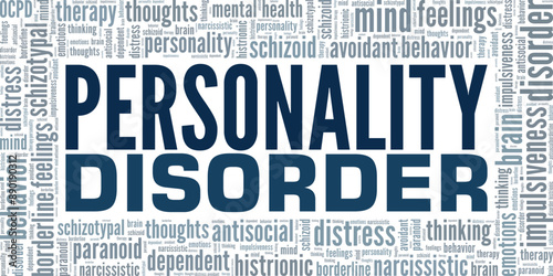 Personality Disorder word cloud conceptual design isolated on white background.