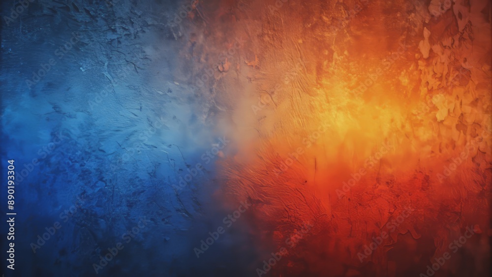 Vibrant dark blue, fiery red, and warm orange gradient background with a rough, grainy texture, evoking a sense of dynamic energy.