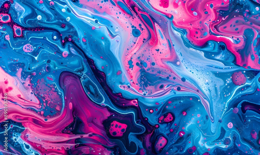 colorful mix of neon blue and pink liquid patterns, Generative AI colorful mix of neon blue and pink liquid patterns, Generative AI