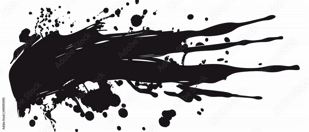 A simple illustration of a splash of Black, a symbol of artistry. Dynamic on a clean white background. A simple illustration of a splash of Black, a symbol of artistry. Dynamic on a clean white background.