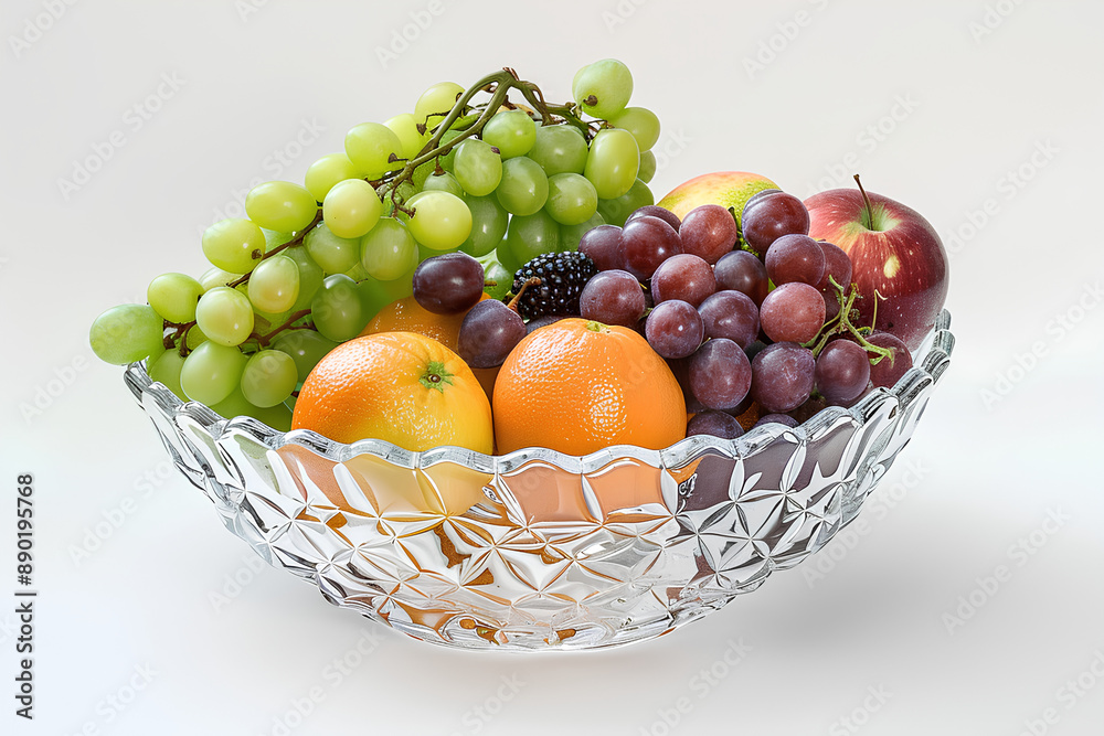fresh fruit basket on white background fresh fruit basket on white background