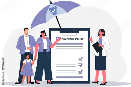 Insurance Security for Family Modern Illustration