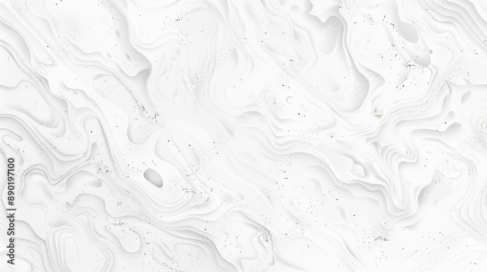 White Abstract Layered Wavy Minimalist Desktop Seamless Texture. 3D Design Monochrome Poster.