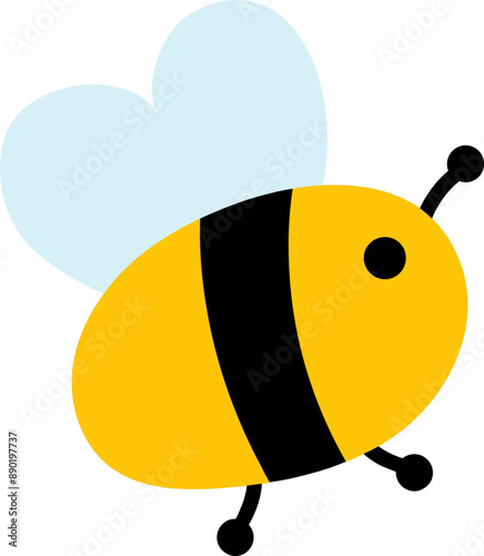 Flying bumble bee color icon isolated on transparent background
