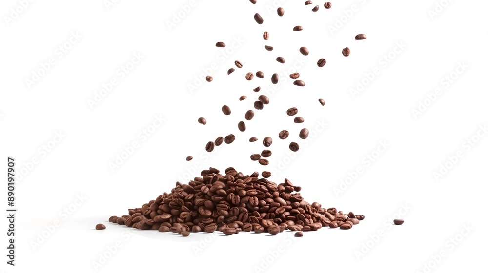 Pile of Coffee Beans on White Background Pile of Coffee Beans on White Background