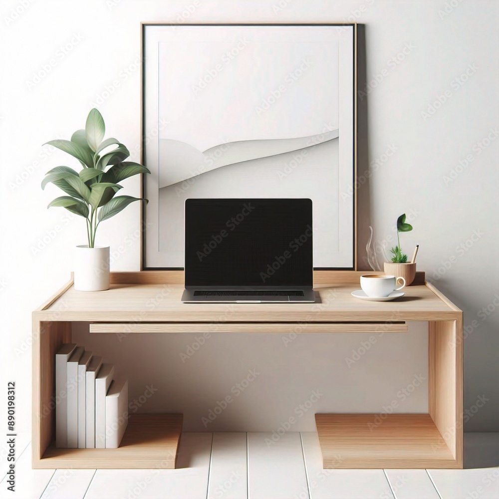 office interior with laptop office interior with laptop