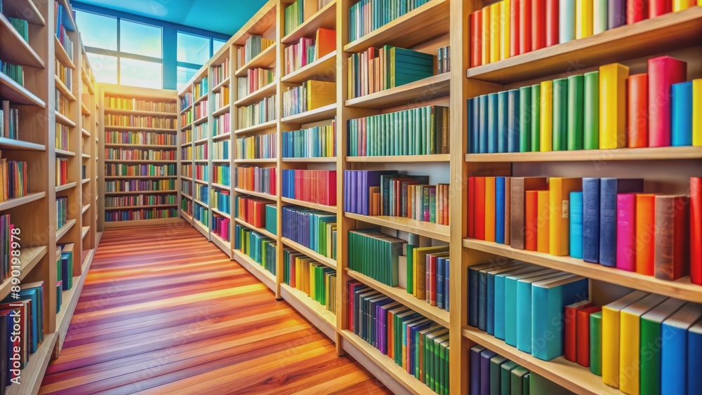 Colorful books on shelves in a school library, with one book slightly pulled out, emphasizing the joy of self-directed learning. Colorful books on shelves in a school library, with one book slightly pulled out, emphasizing the joy of self-directed learning.