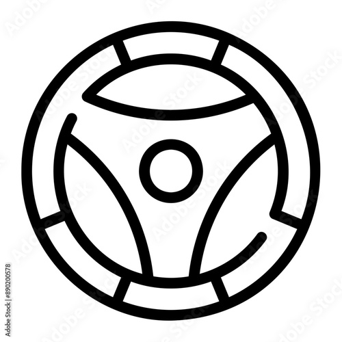 steering wheel line icon