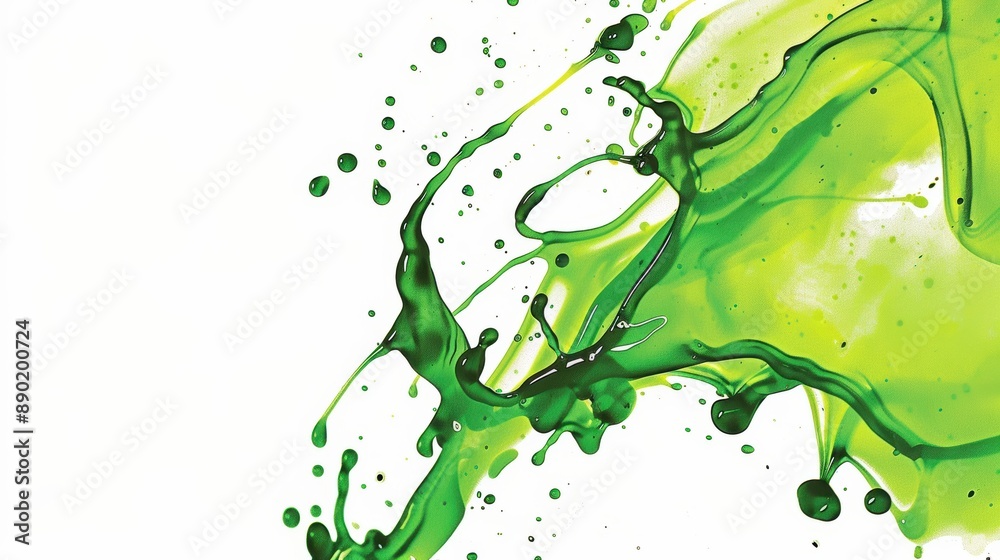 A simple illustration of a splash of Green, a symbol of artistry. Dynamic on a clean white background. A simple illustration of a splash of Green, a symbol of artistry. Dynamic on a clean white background.