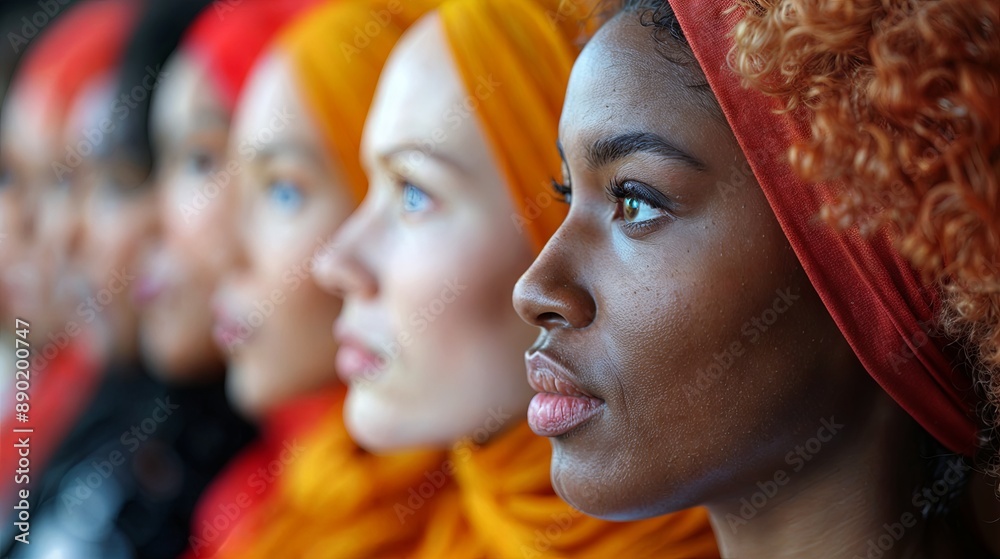 Depiction of women of different nationalities. Colored people. International Women's Day. Diverse Ethnic Women Empowerment. Depiction of women of different nationalities. Colored people. International Women's Day. Diverse Ethnic Women Empowerment.