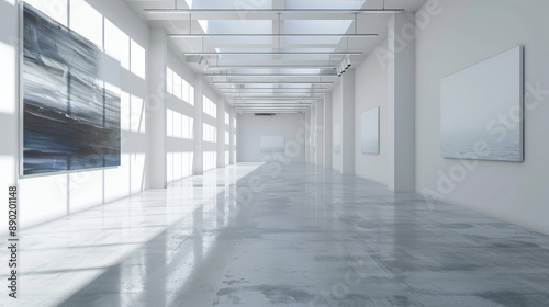 Wallpaper Mural A large, empty room with white walls and a white ceiling Torontodigital.ca