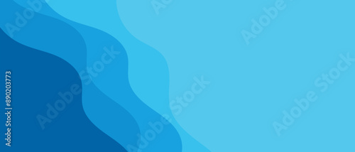 Abstract background with flowing blue wave shapes for modern design. Design concept