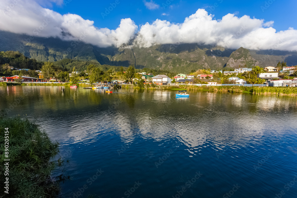Fototapeta premium Mare à Joncs, cirque de Cilaos, île de la Réunion
