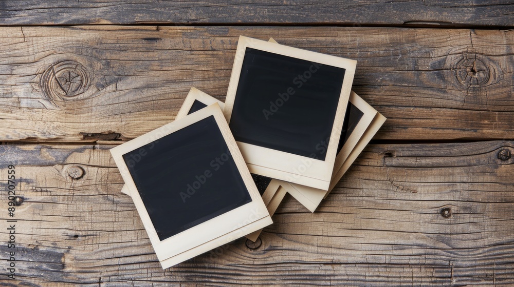 Blank Photo Frame. Black Polaroid Border Frame in Front and Back with Analog Film Aesthetic Blank Photo Frame. Black Polaroid Border Frame in Front and Back with Analog Film Aesthetic
