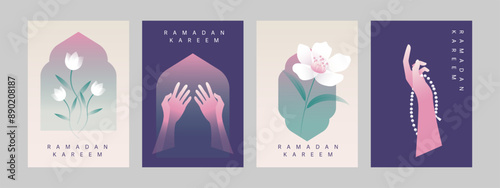 Ramadan kareem cover or poster template. vector A4 design