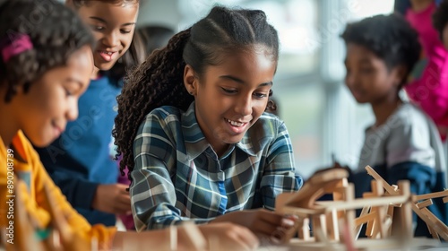 Show students engaging with materials through hands-on activities, experiments, and teamwork.
