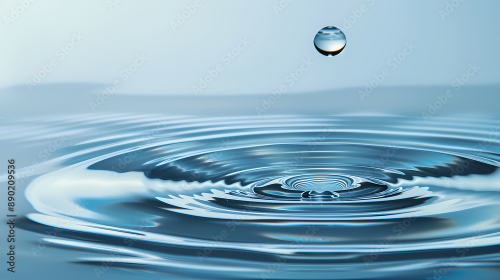 Water drop falling into water Water drop falling into water