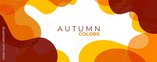 Autumn colors. Autumnal theme abstract background with bright colored flowing waves for fall season creative graphic design. Vector illustration.
