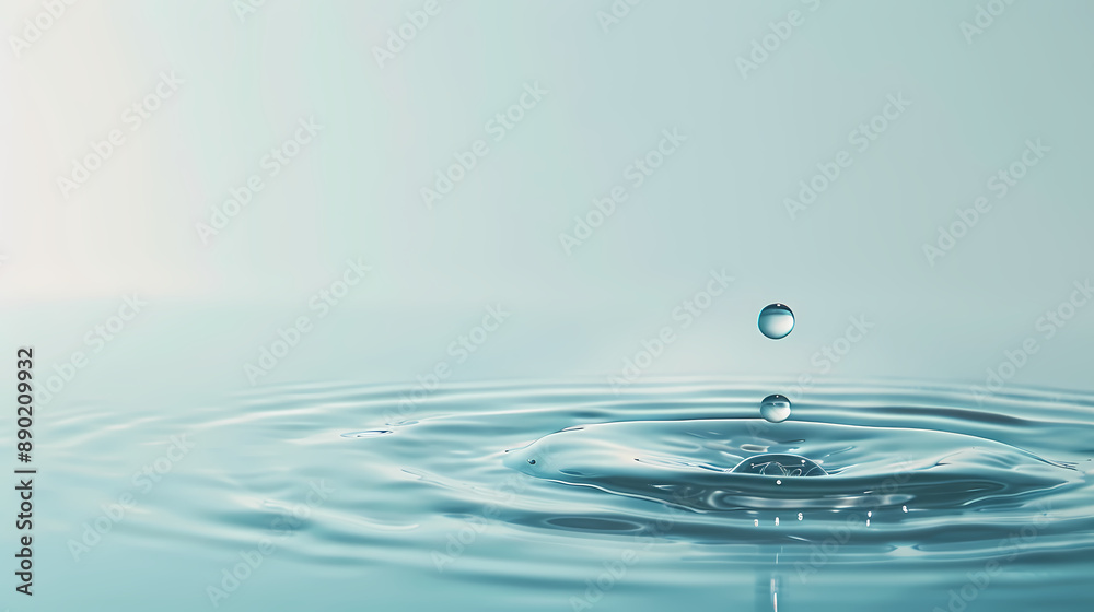 Water drop falling into water Water drop falling into water