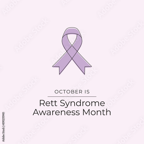 Rett Syndrome Awareness Month vector design template good for celebration usage. Rett Syndrome Awareness design. Continuous line drawing. eps 10.