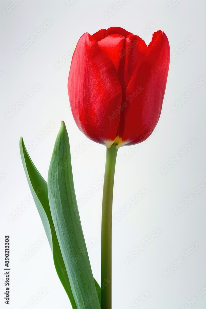 Tulip Flower. Beautiful Red Tulip on White Background for Spring Holiday Tulip Flower. Beautiful Red Tulip on White Background for Spring Holiday